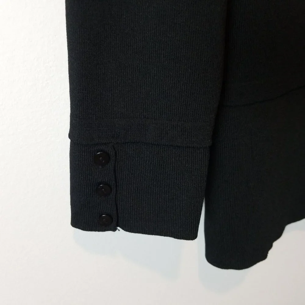 Dressbarn Ribbed classy black 3/4 sleeve cardigan - Picture 4 of 7